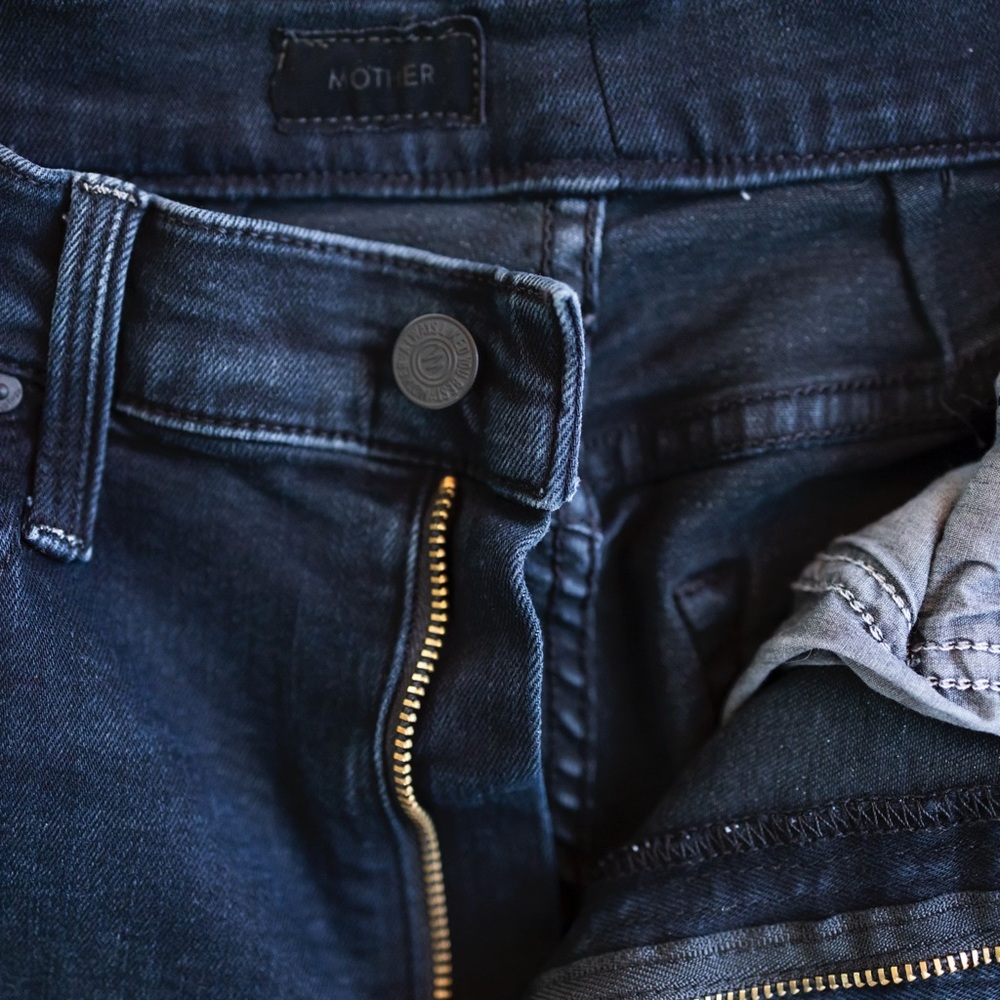 Mother Denim Rambler Wide Leg Mid Rise Dark Wash Jeans Size 26 Night in Venice - Picture 10 of 14